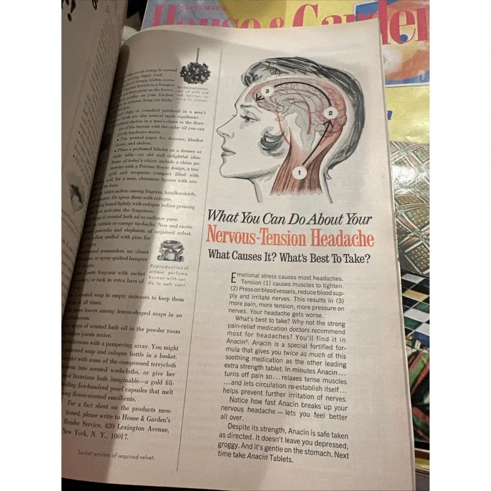 1969 April House & Garden Magazine‎ - Nice Illustrated Cover -MCM Designer Inspo